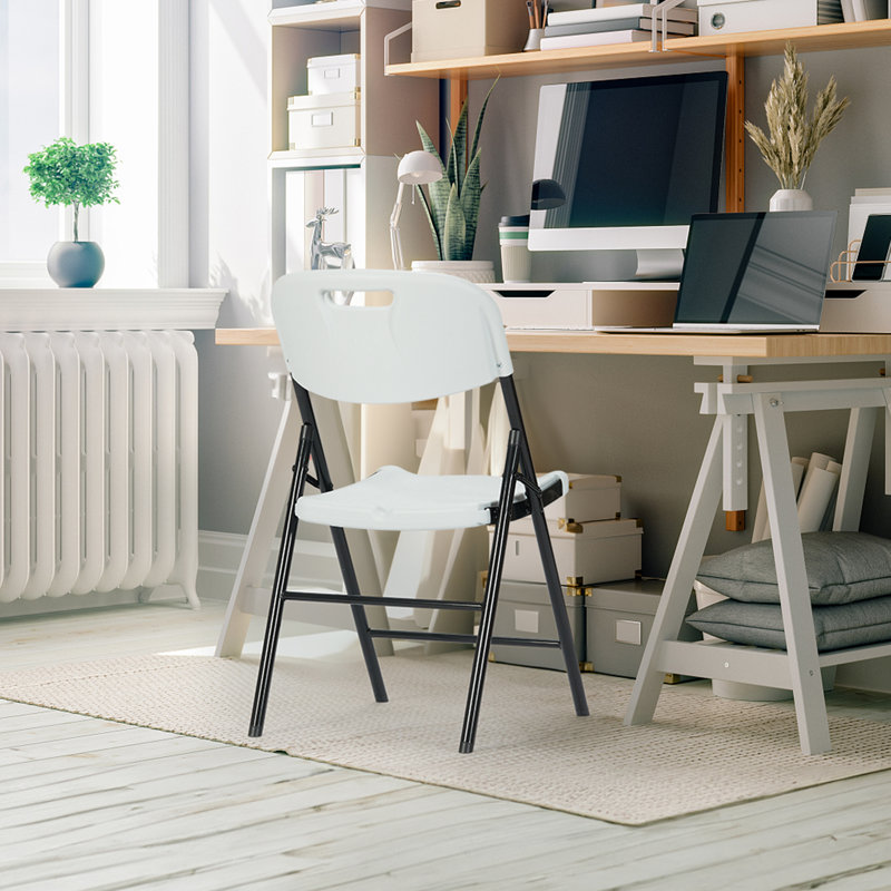 Paquet de 4 chaises pliantes blanches plus épaisses de 800 lb, chaise pliante de qualité commerciale, Blanc