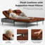 Chaise longue d'extérieur en osier avec table d'appoint et coussins, dossier inclinable réglable-1539101924