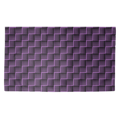 Tapis décoratif mauves à rayures tressées