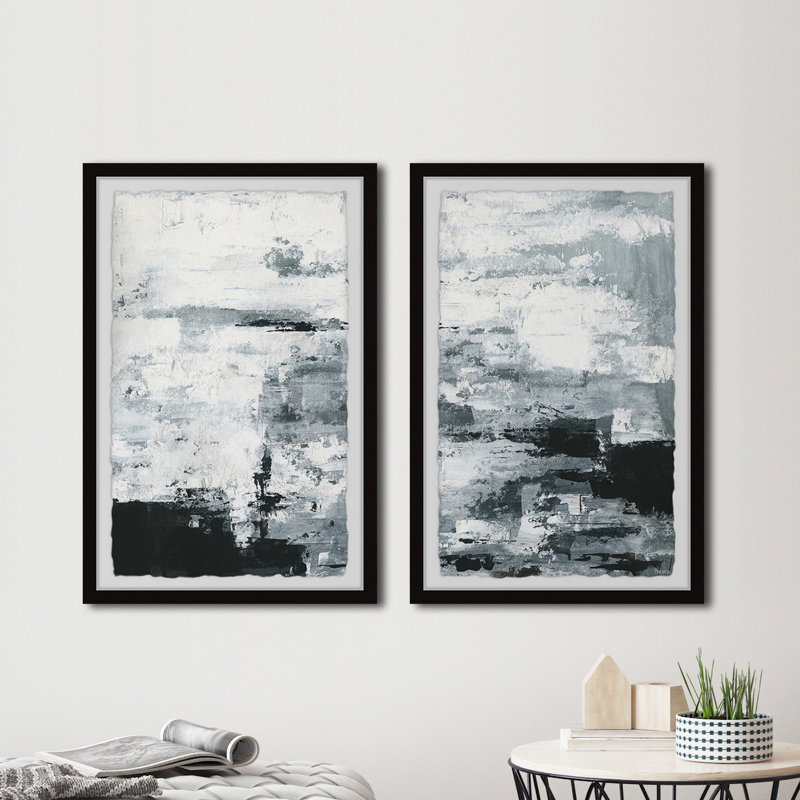 «Black and White Smudges II» Parvez Taj - Cadre photo 2 pièces, impression multi-pièces sur papier