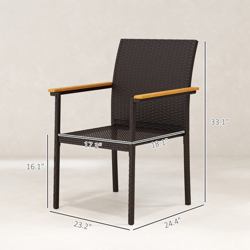 Ensemble de 2 chaises de patio en osier avec dossier (seulement les chaises)