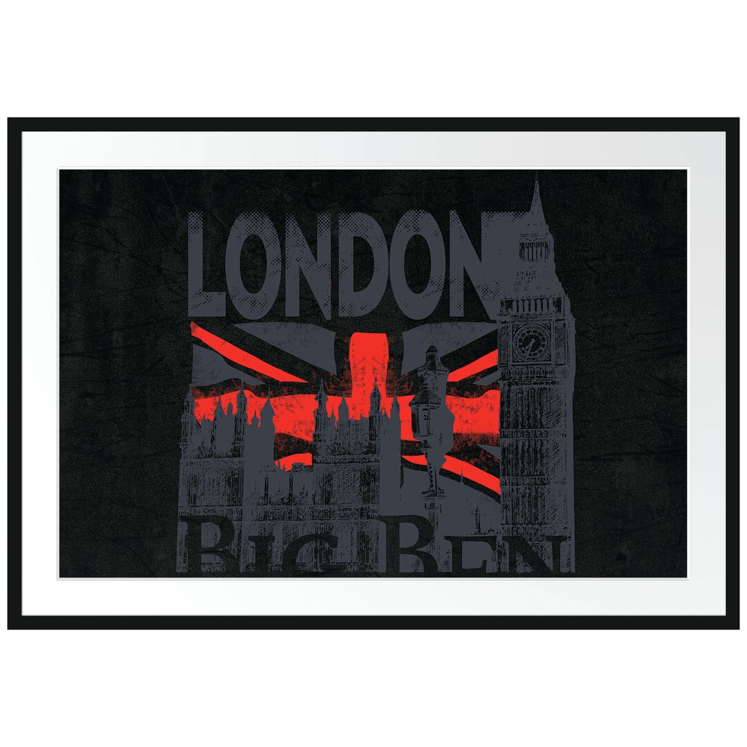 Gerahmtes Poster The Big Ben Black