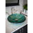 Eden Bath 18'' Teal Tempered Glass Circular Bathroom Sink