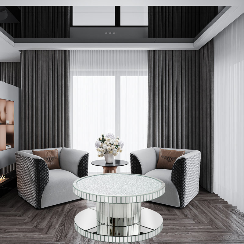 Table basse ronde en verre Rayford