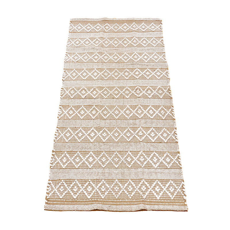 Steverson Cotton Bath Rug, Beige/Ivory, Single - 60" L x 24" W