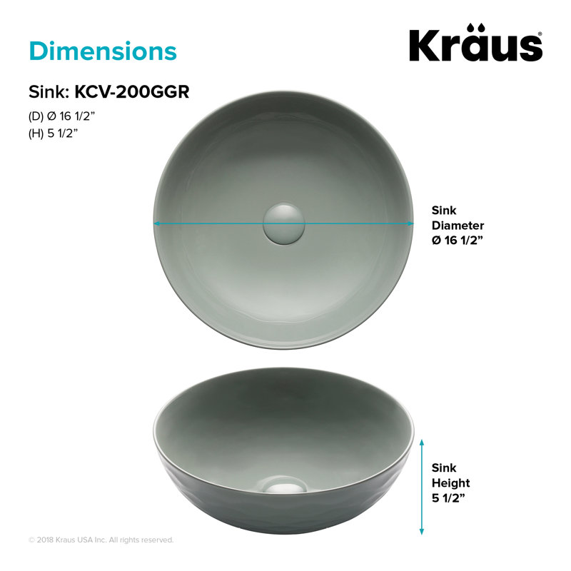Lavabo de salle de bain vasque circulaire Thin Ceramics, gris