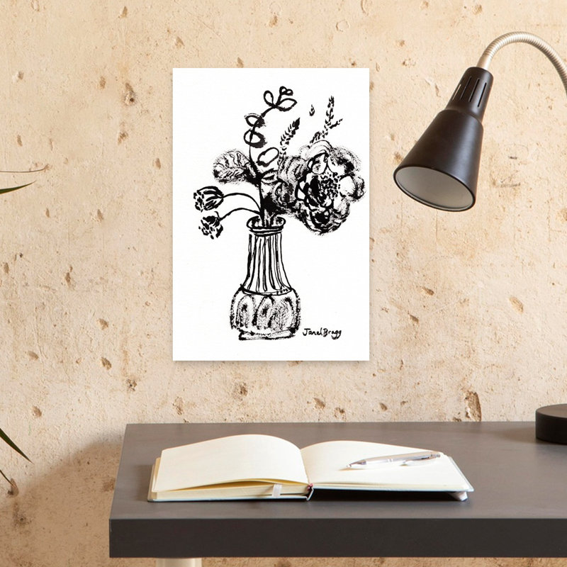 Art contemporain fleur contemporaine, H 18 po x l 12 po