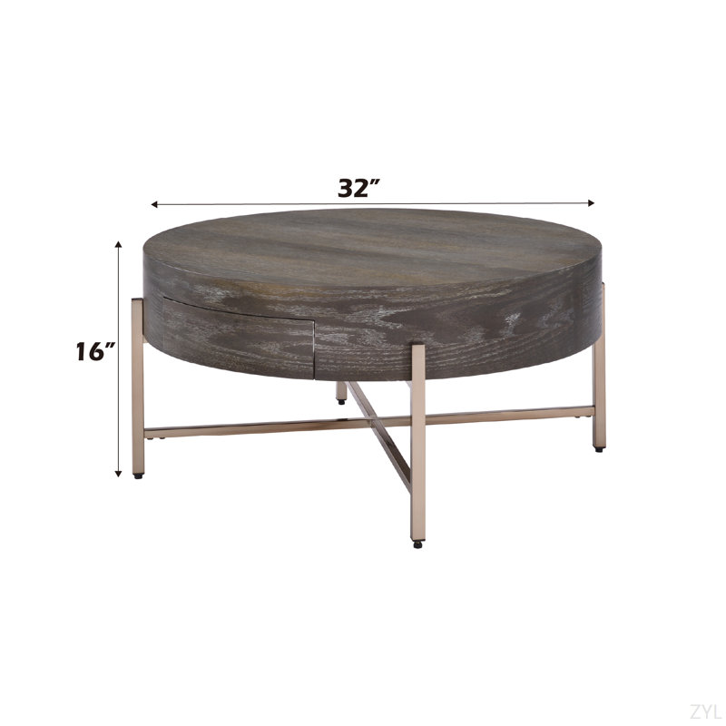 Light Brown & Champagne Finish Coffee Table