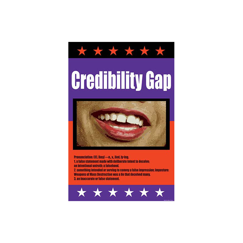 « crédibilité gap » par wilbur pierce, impression