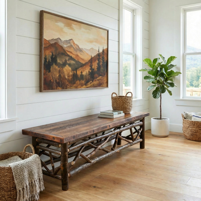 Solid Wood Bench, 4-foot, Natural