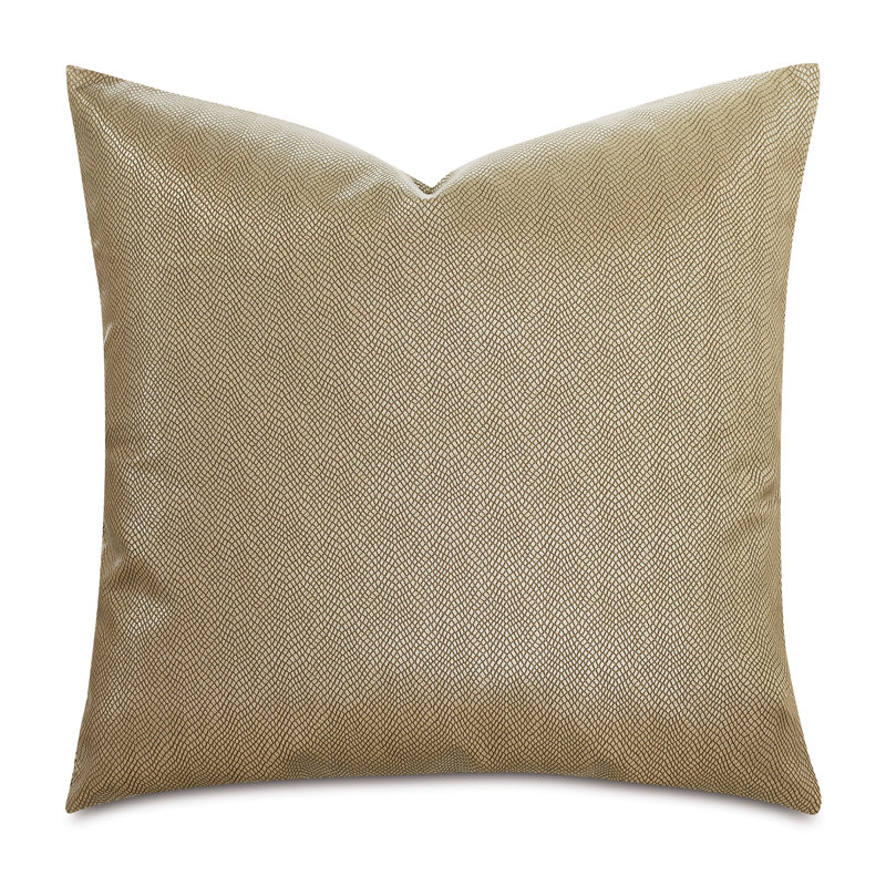 Janus Snakeskin Faux Leather Throw Pillow, Gold, 24" x 24"