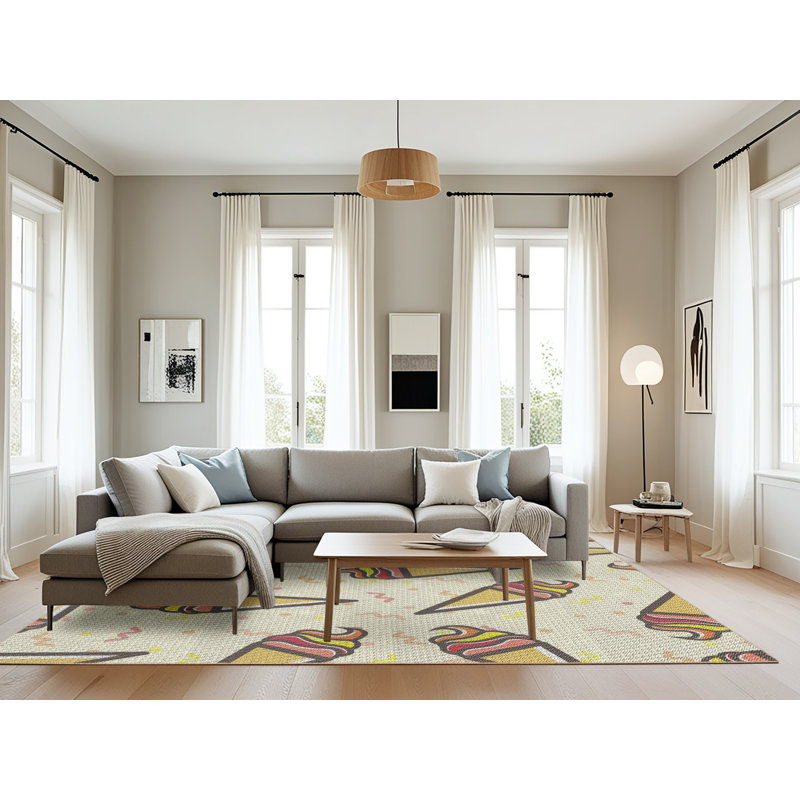 Tapis crème / beige Power Loom, Rectangle 8 pi x 12 pi