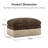 Leopard Print Chenille Upholstered Ottoman, Tassel Trim Accent Ottoman No Assembly for Living Room，Black-1132494090