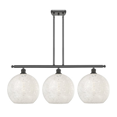 Bendrick 3 - Light Steel Dimmable Kitchen Island Globe Chandelier