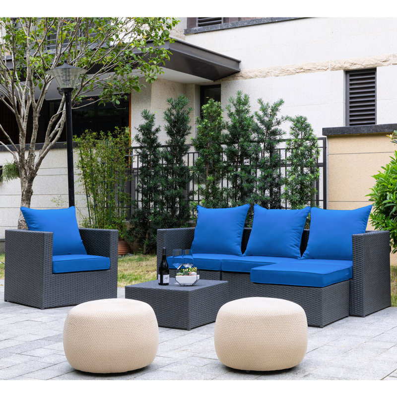 Outdoor/Indoor Deep-Seat Cushion Set, Navy