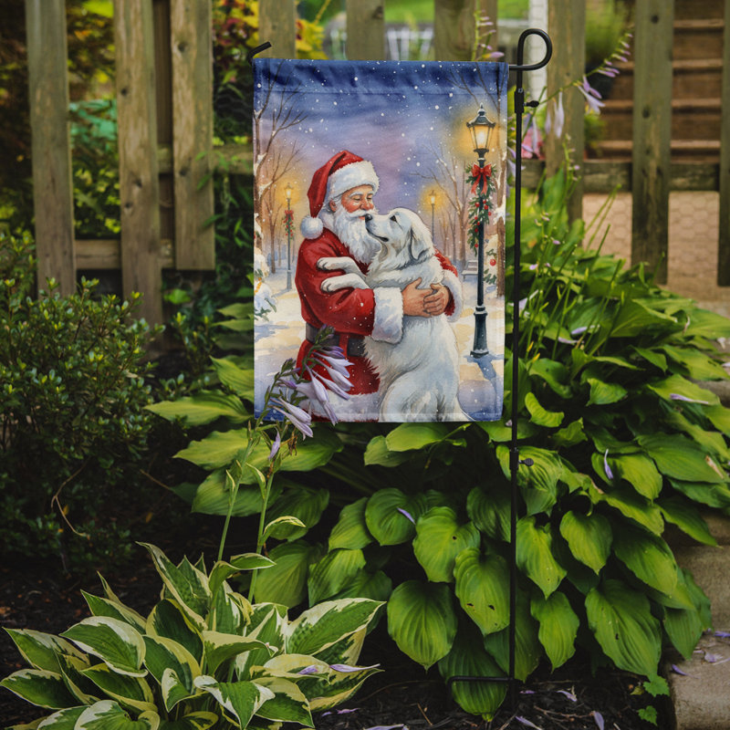 Drapeau des grandes montagnes avec le Père Noël, Taille du jardin, Montagnard des Pyrénées