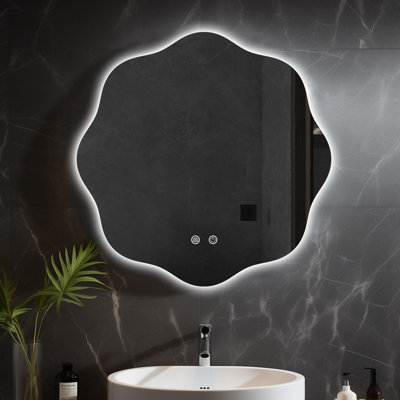 Maezy Wavy Anti-Fog LED Tempered Glass Wall Mirror