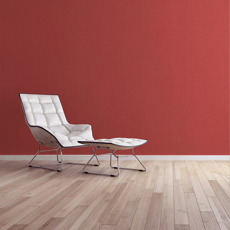 Fusion Linen Effect Textured 32.97' L x 20.87" W Wallpaper Roll, Red