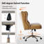 Hoai Hazel Traditional Faux Leather Wingback Office Chair with Tufted-1172992035
