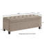 Banc de rangement rembourré capitonné à boutons, banc d'entrée en tissu de lin avec pieds en bois fuselés, banc de lit en lin-1150472412