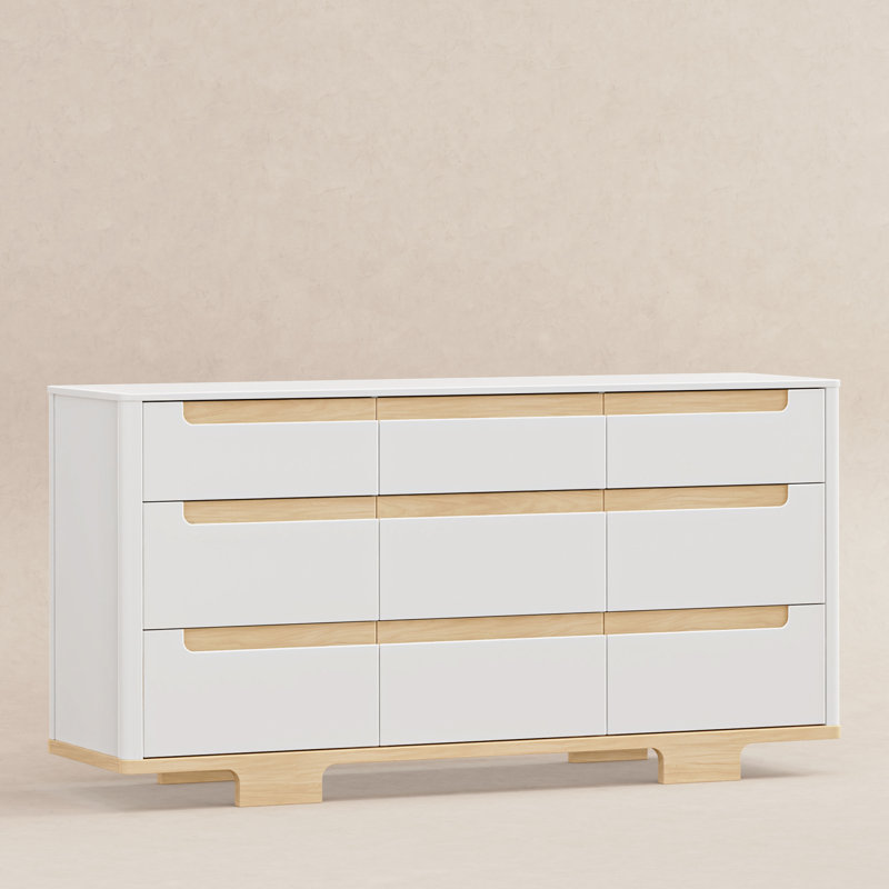 Yuzu 9-Drawer Dresser, Assembled, White/Natural