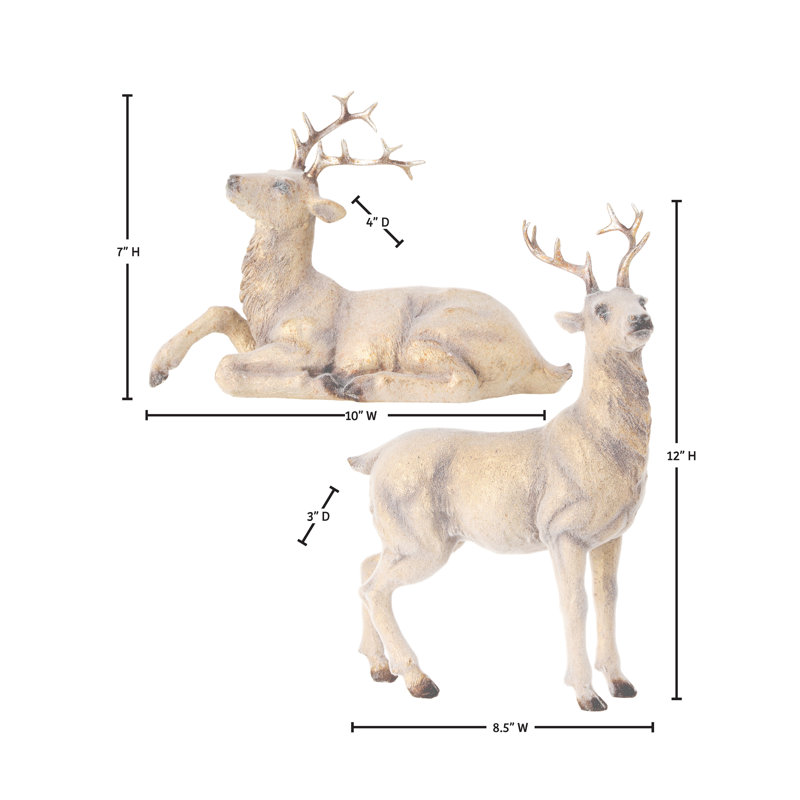 7-12" Resin Flocked Deer
