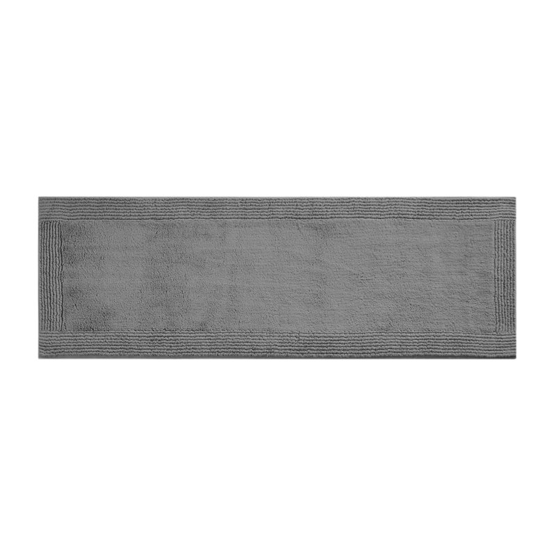Splendor Charcoal 100% Cotton Tufted 3000 GSM Reversible 24x72'' Bath Rug, 24" W x 72" L, Charcoal