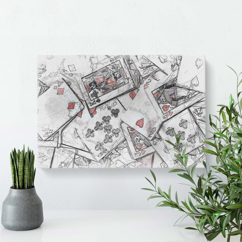 Deck of Cards in Abstract - Wrapped Canvas, 50cm H x 76cm W x 3cm D