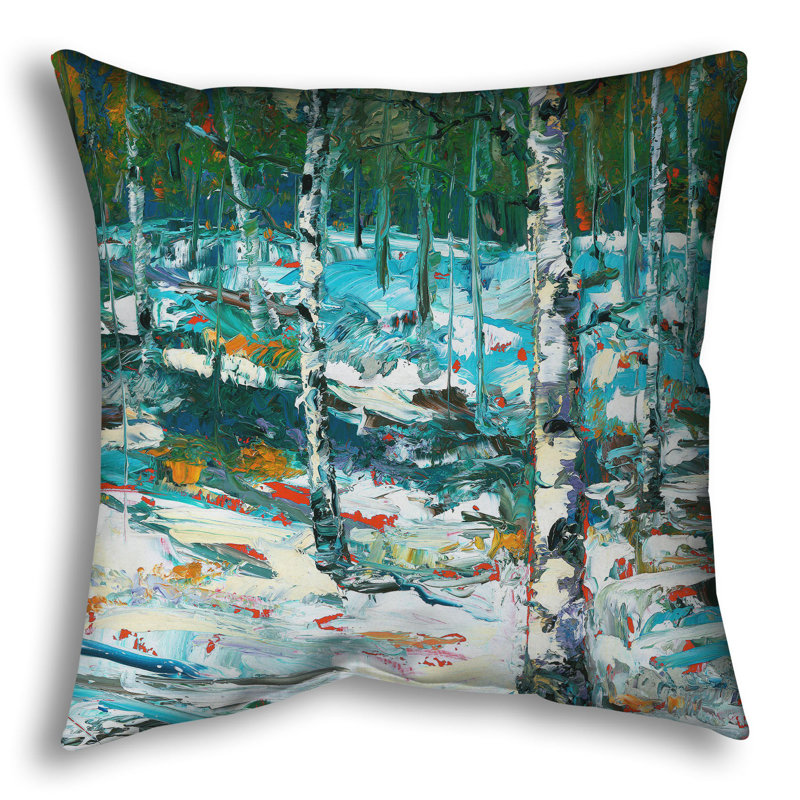 Throw Pillow, Blue Winter by Jeff Boutin, Square 14"