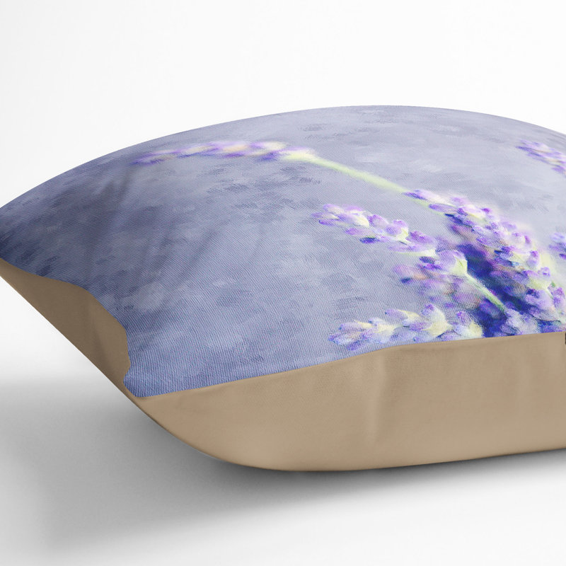 Pretty Lavender Cushion with Filling, Stone, 55cm H x 55cm W x 20cm D