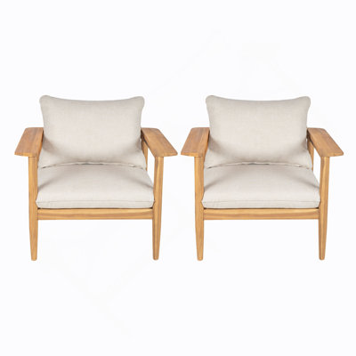 Chaise longue d'extérieur en bois d'acacia Terassi, ensemble de 2