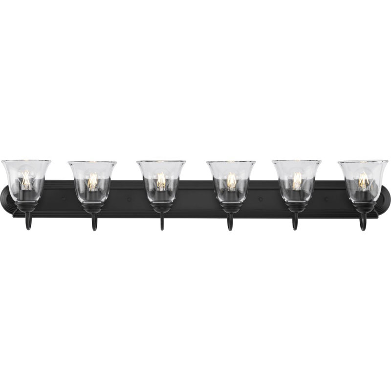 Éclairage pour meuble-lavabo transitionnel 6 lumières, Noir