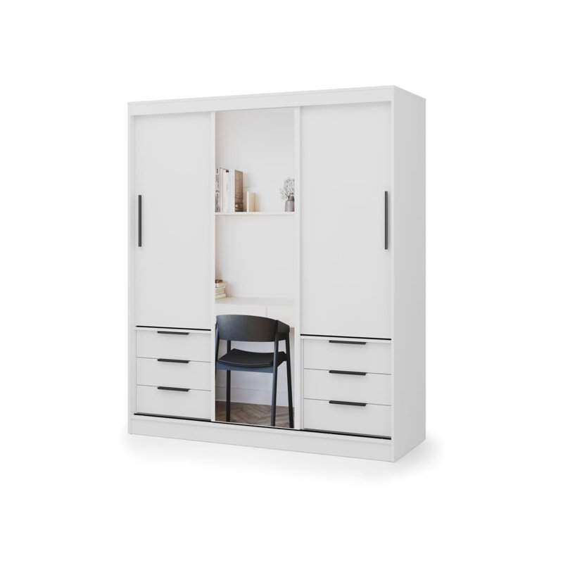 Manufactured Wood Wardrobe, White