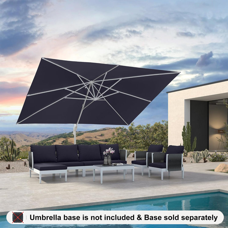 304cm X 396cm Rectangular Cantilever Parasol, Navy