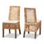 Cross Back Side Chair in Natural Brown