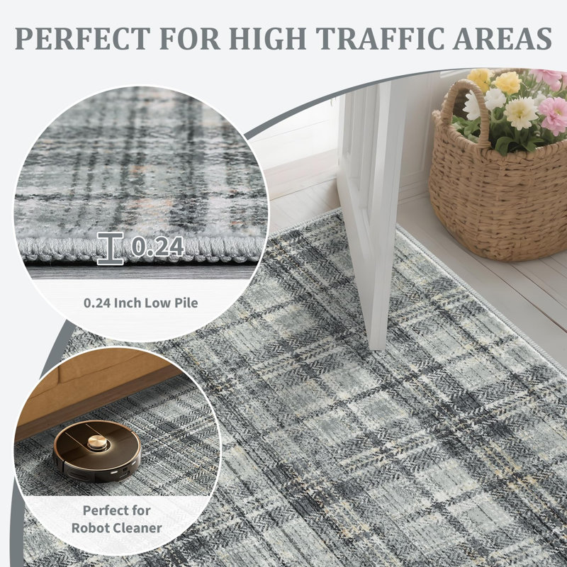 Rugs for Living Room Area Rug Washable Rug Non Slip Foldable Modern Carpet for Bedroom Dining Room Nursery Office, Beige