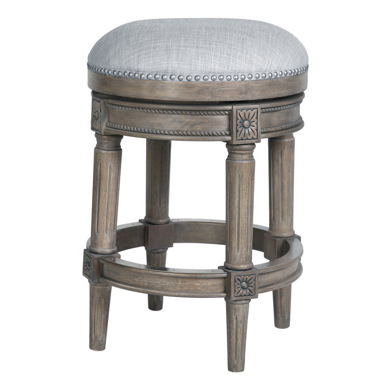 Tabouret de bar et de comptoir Mehar, Gris patiné, 1, Tabouret de comptoir (siège d'une hauteur de 26 p