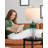26'' Glass Table Lamp for Nightstand Deco Gradient Green Modern Lamp with Led Bulb