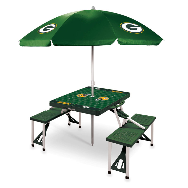 NFL Patio Dining Set with Rectangular Table, Green, Green Bay Packers
