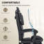 Chaise de bureau, fauteuil de bureau inclinable en tissu adapté aux animaux de compagnie, noir-385638734