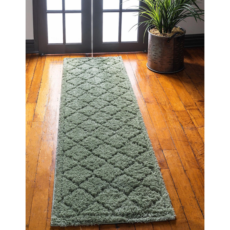 Tapis vert à motif géométrique Molly, L 61 po x L 72 po
