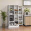 Armoire de cuisine blanc cassé H 63 po Cabinets avec 14 tablettes réglables à 14 niveaux, 2 portes | Moderne | Panneau de particules