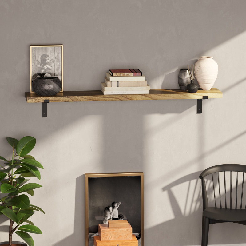 Hanging Shelf For Wall, Floating Wall Bookhelf, Decorative Shelf, Living Room And Office Decor, Rustic, 1pc, 7.5" H x 60" W