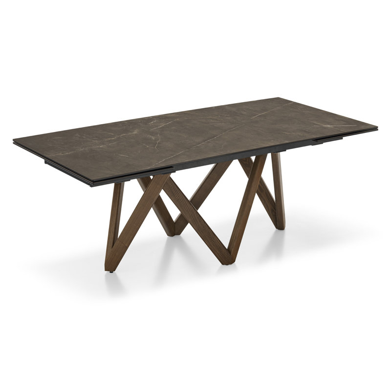 Tables extensibles Cartesio, H 29,63 po x L 78,75 po x l 39,38 po, Marbre doré statuaire, Fumée