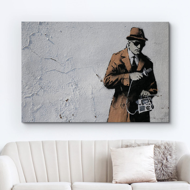 Impression sur toile Banksy, Toile tendue, H 12 po x l 18 po x P 1,5 po