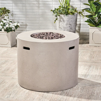 30.56" High Fire Pit - 40,000 , Lightweight Concrete, Grey, Add Elegance To Your Backyard, No Assembly 31" Round, Enjoy Outdoor Living Fullest,