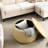 Natural Round Storage - 2 In 1, End Table & Seat Merge, Handmade With Plastic Upholstery, 25.5"X25.5"X14.5", 23Lbs, 250Lbs Capacity, Fully Assembled 1 Round, Color, Can Be Used As , 25.5X25.5X14.5
