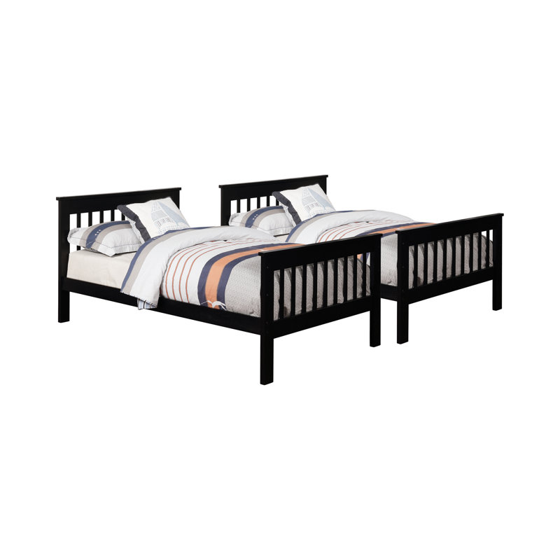 Hanshelmut Kids Bunk Bed, Black, Twin Over Twin