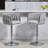 360° Fabric Cover Swivel Bar Stools Set Of 2, Adjustable Counter Height Bar Chairs With Woven Back & Footrest,Silver Chromed  Bar Stools For Kitchen Island, Cafe, Pub-1745660715