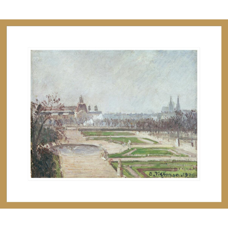 «The Tuileries Gardens and the Louvre» par Camille Pissarro, impression giclée encadrée, H 17,75 po x l 21,37 po